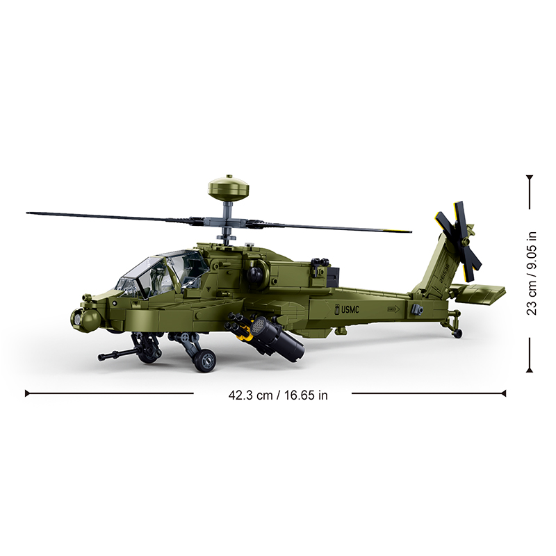 Sluban M38‑B1536 Boeing AH‑64D - Lego Compatible Military Tank recension och pris