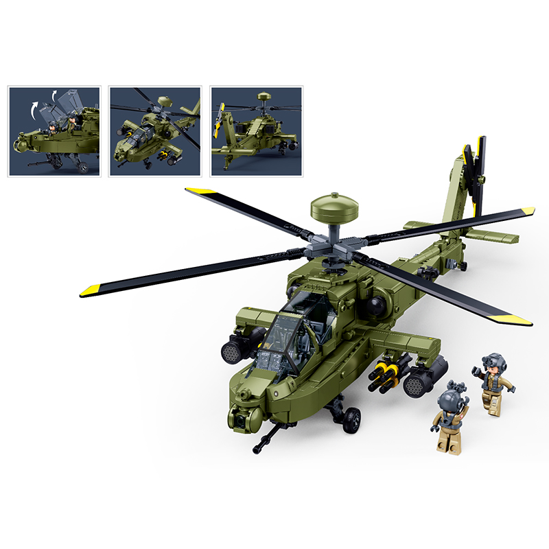 Sluban M38‑B1536 Boeing AH‑64D - Lego Compatible Military Tank recension och pris
