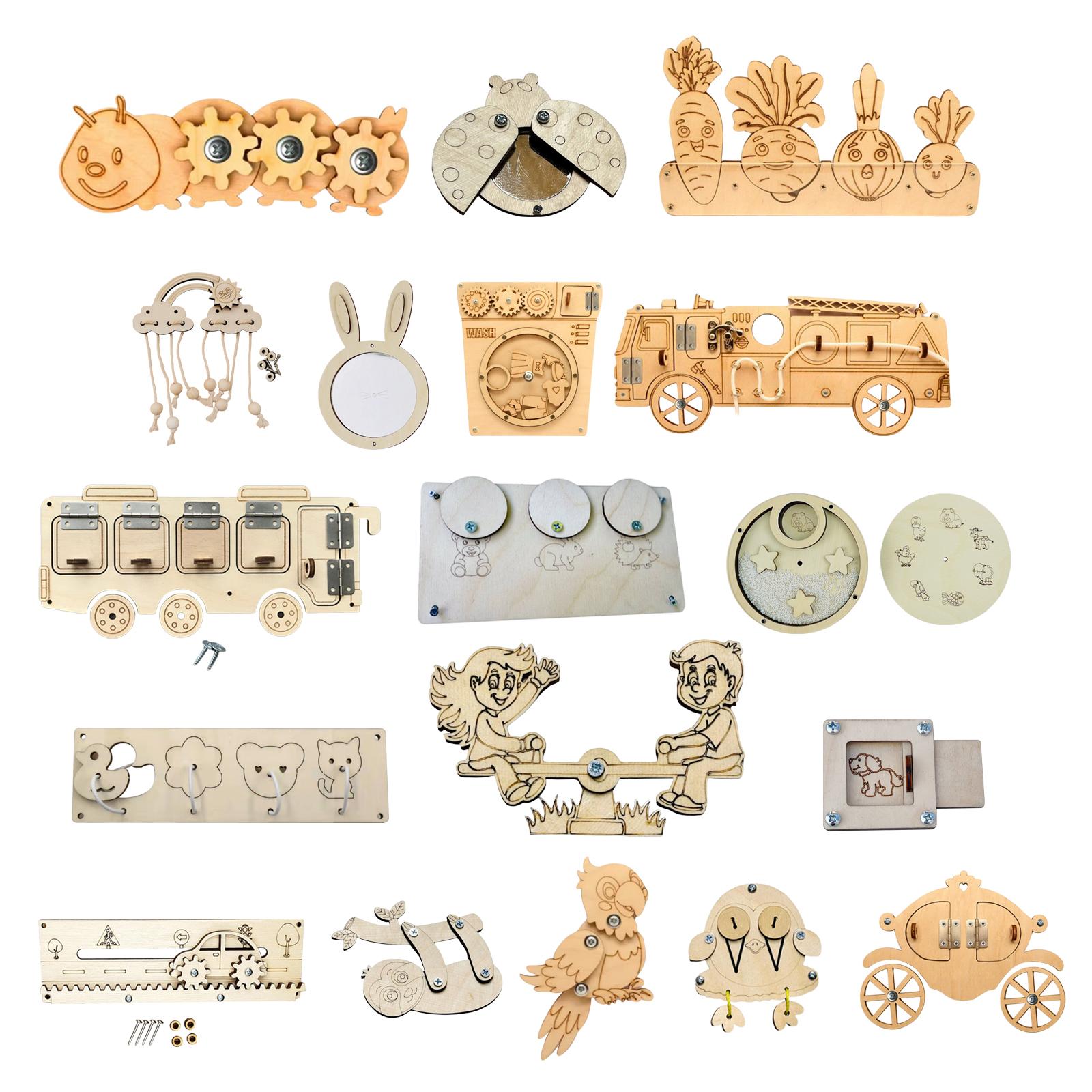 Wooden Busy Board Parts Montes - Montessori Wooden Busy Board Toddler recension och pris